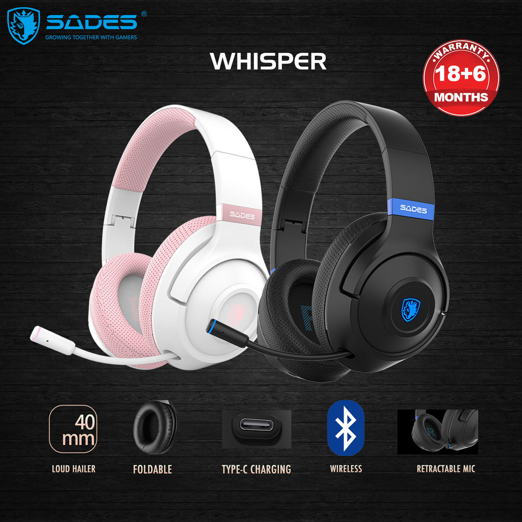 Sades Whisper Wireless Headset|eclipsemy.com