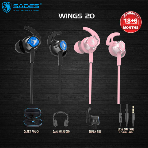Sades Wings 20 Gaming Earphones|eclipsemy.com