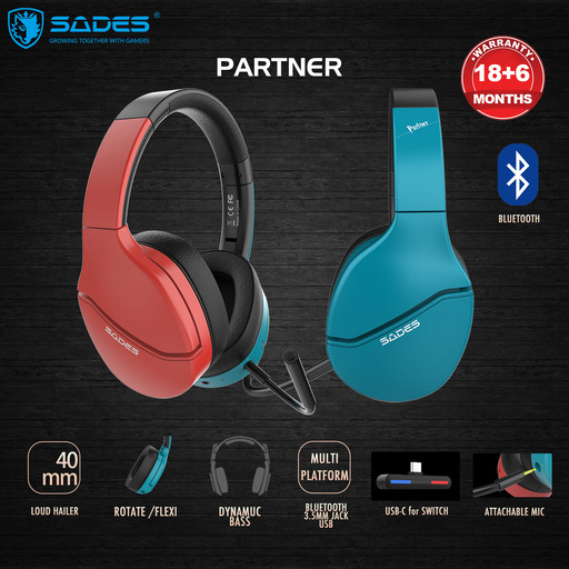 Sades Partner Wireless Gaming Headset|eclipsemy.com