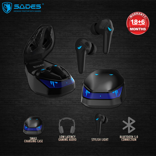Sades Wings 200 TWS True Wireless Gaming Earphones|eclipsemy.com