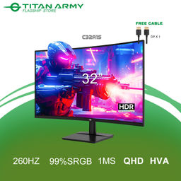 Titan Army 32 inch Curved 2K QHD 260Hz 1ms HDR Gaming Monitor (TA-C32A1S-260Hz)