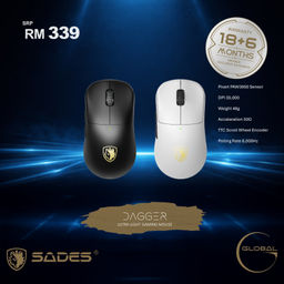 Sades Dagger Wireless Dual-mode Gaming Mouse (Black)(SD-DAGGER-B)